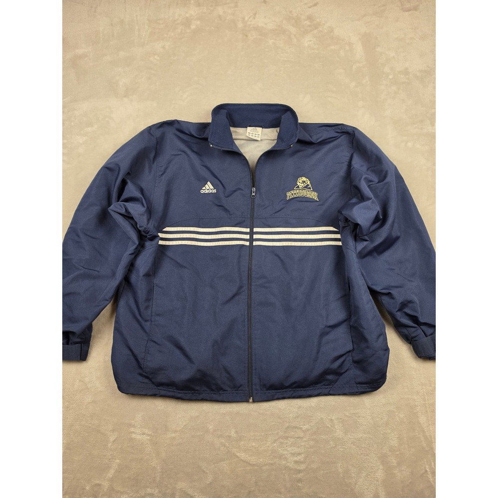 Vintage Adidas Track Jacket Mens L Blue Pittsburgh Panthers Full Zip *Read‎